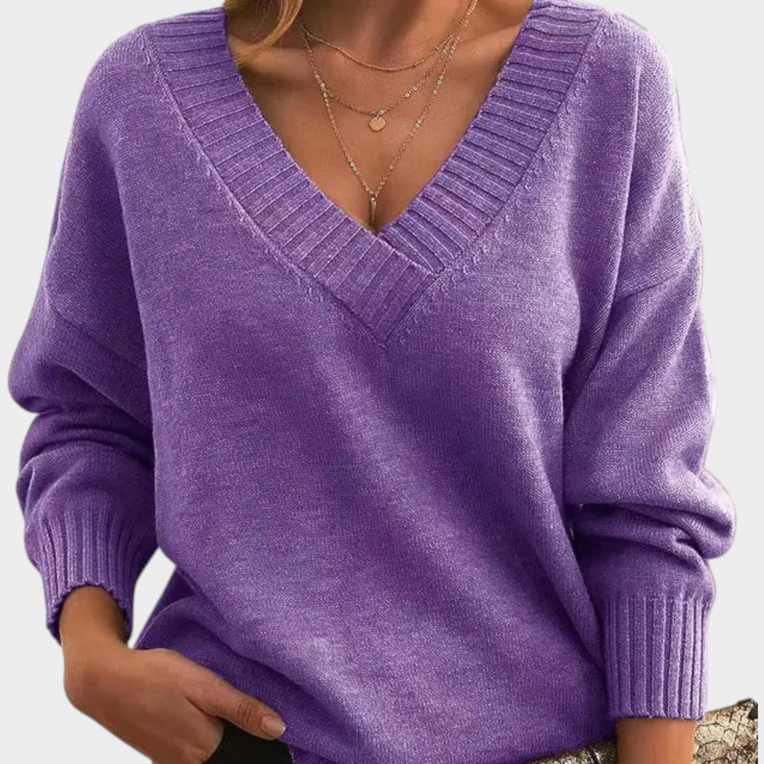Women's Classic V Neck Knit Sweater