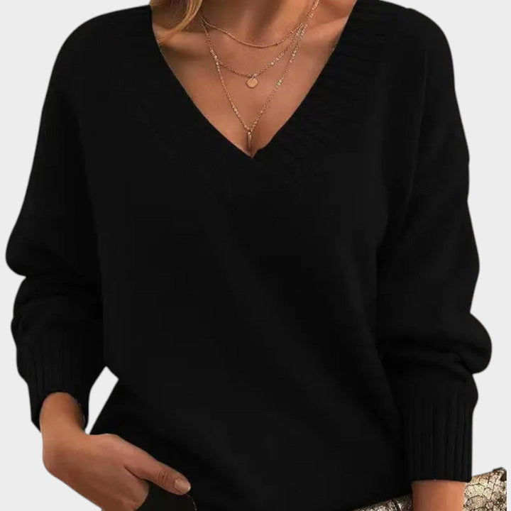 Women's Classic V Neck Knit Sweater