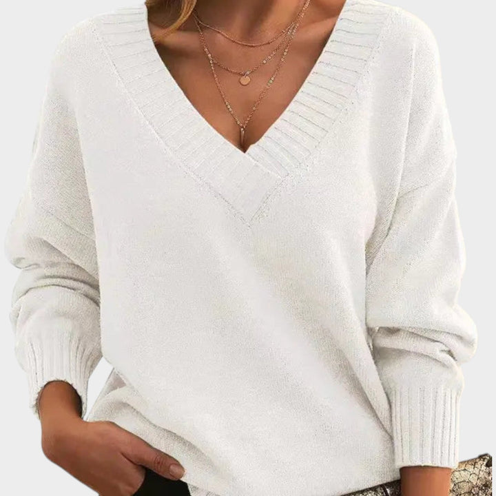 Women's Classic V Neck Knit Sweater