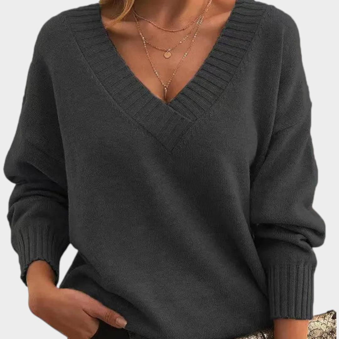 Women's Classic V Neck Knit Sweater
