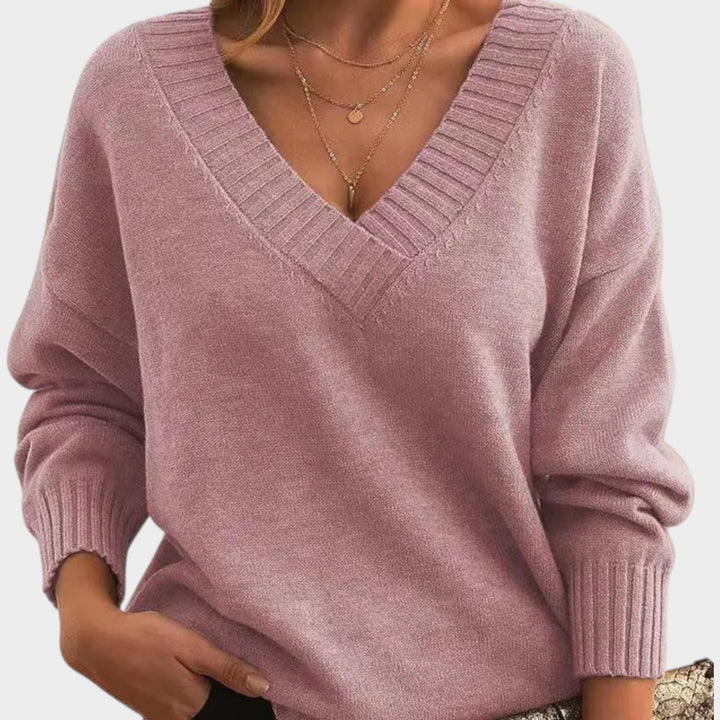 Women's Classic V Neck Knit Sweater