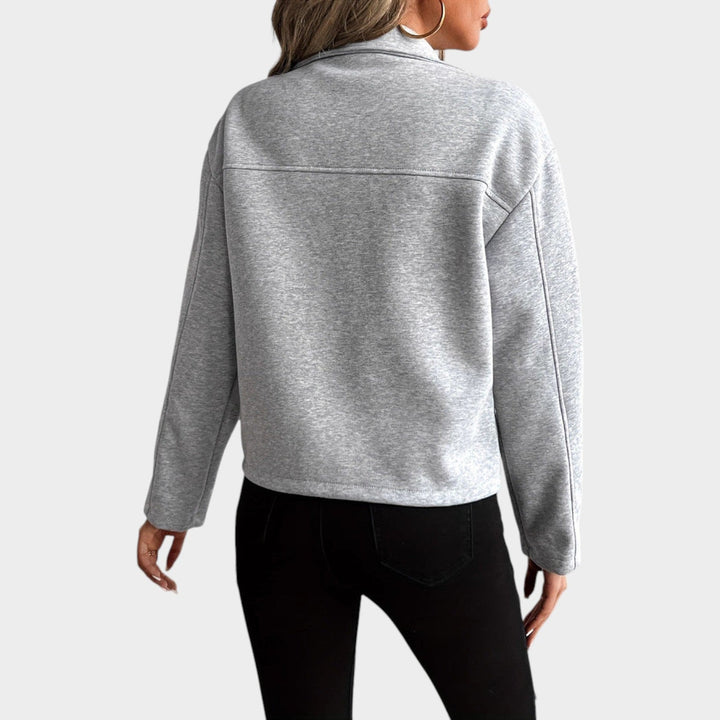 Women’s Fleece Jacket Flap Pockets Casual Style