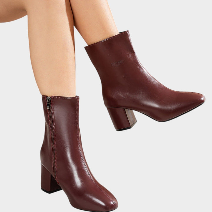 Women’s Ankle Boots Block Heel Side Zip
