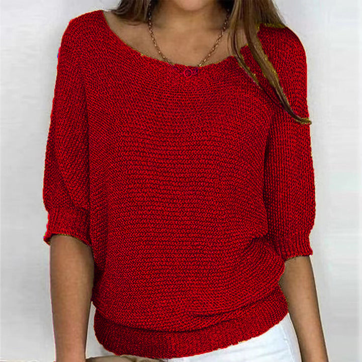 Women's Three Quarter Sleeve Soft Knit Sweater