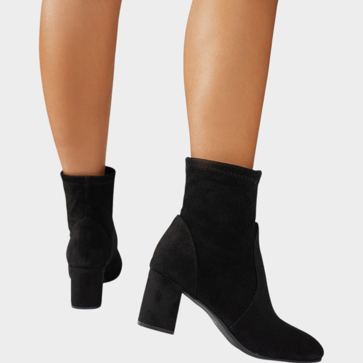 Women’s Suede Ankle Boots Block Heel Padded Insole