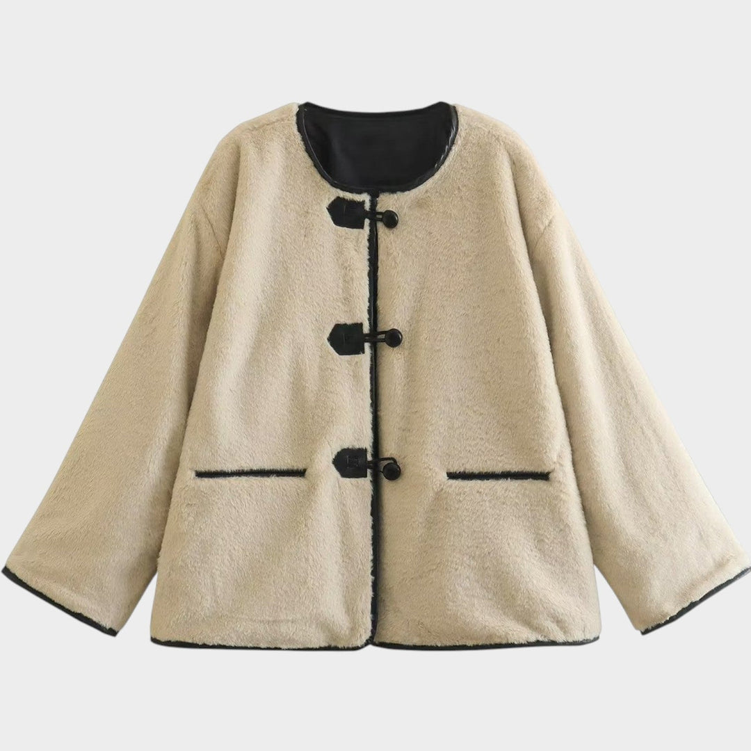 Women’s Faux-Fur Coat Cropped Pocket Detail