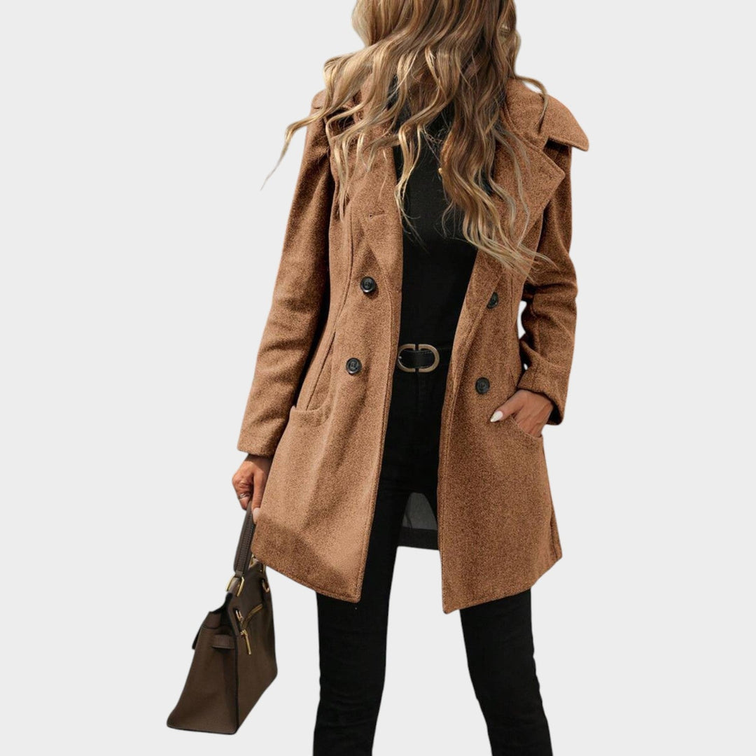 Women’s Wool Coat Double Breasted Lapel Collar
