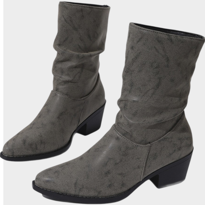 Women’s Slouch Ankle Boots Block Heel Easy Care Material