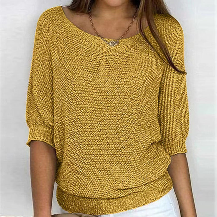 Women's Three Quarter Sleeve Soft Knit Sweater
