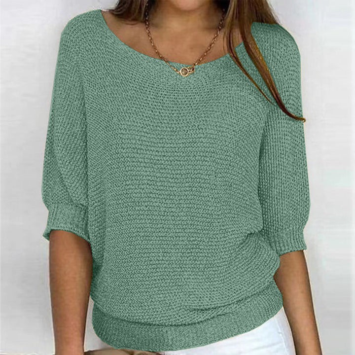 Women's Three Quarter Sleeve Soft Knit Sweater