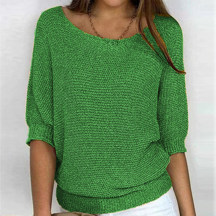 Women's Three Quarter Sleeve Soft Knit Sweater
