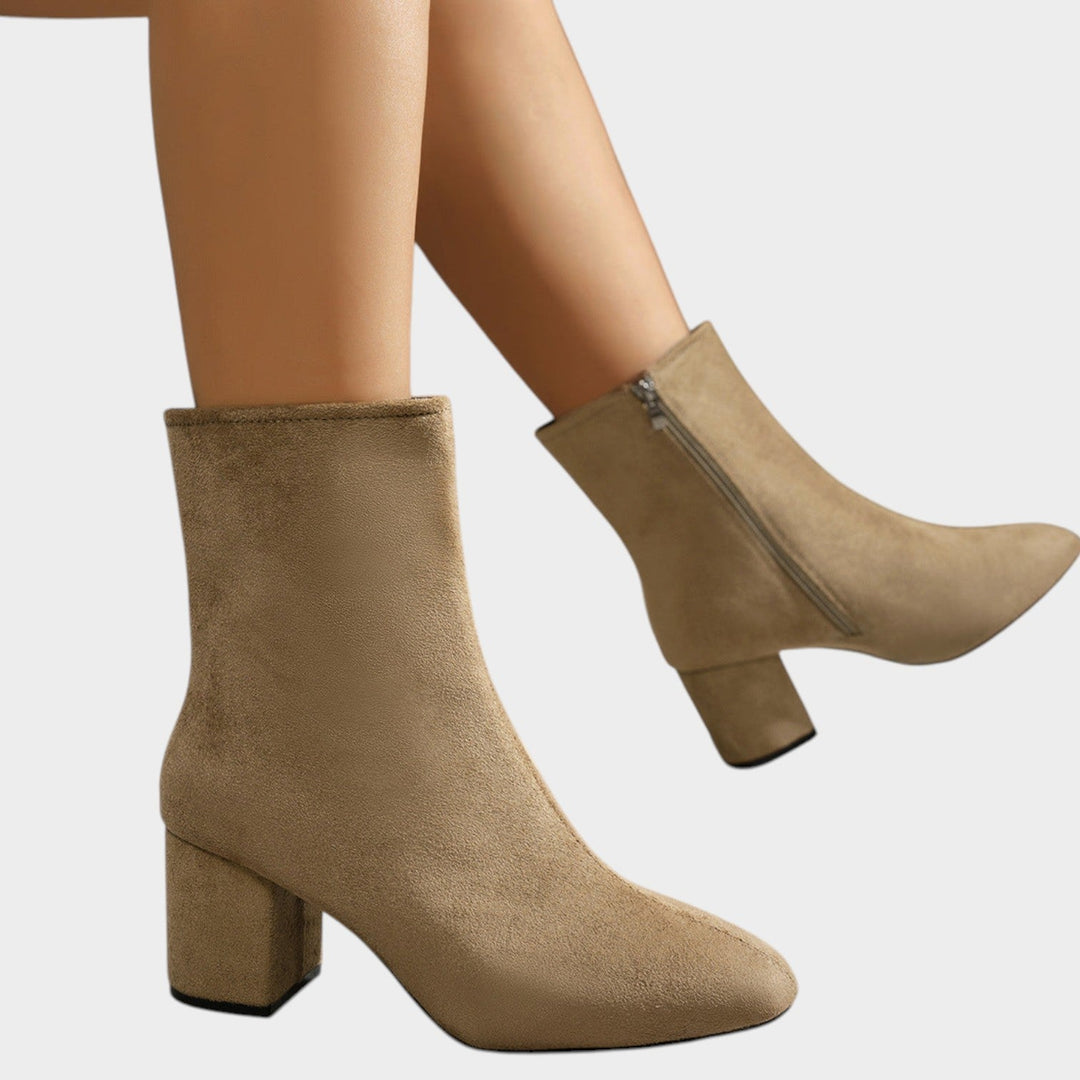 Women’s Ankle Boots Block Heel Side Zip