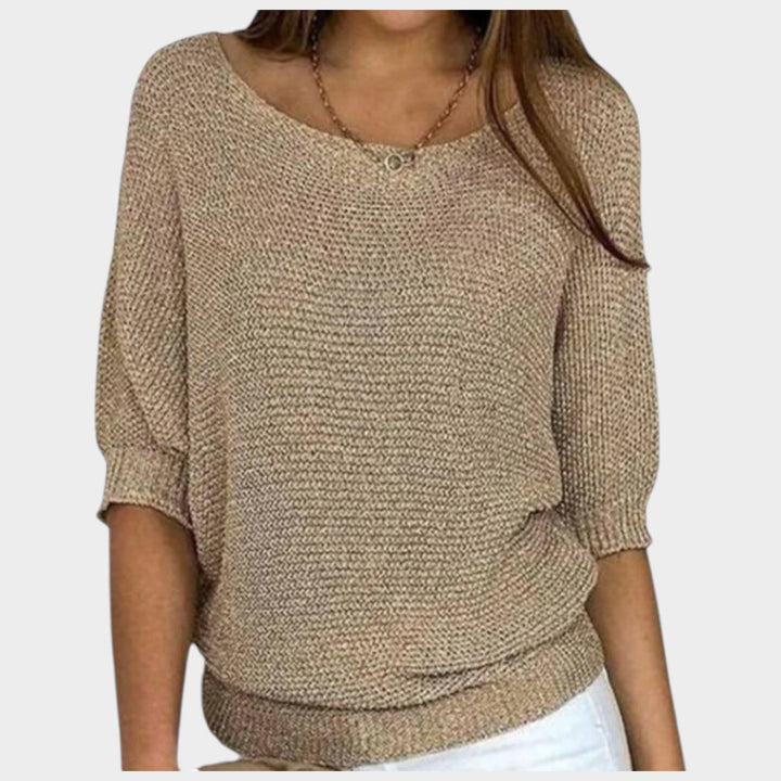 Women's Three Quarter Sleeve Soft Knit Sweater