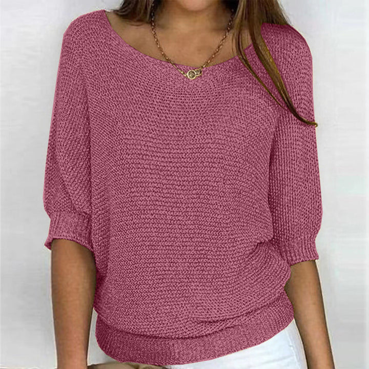 Women's Three Quarter Sleeve Soft Knit Sweater
