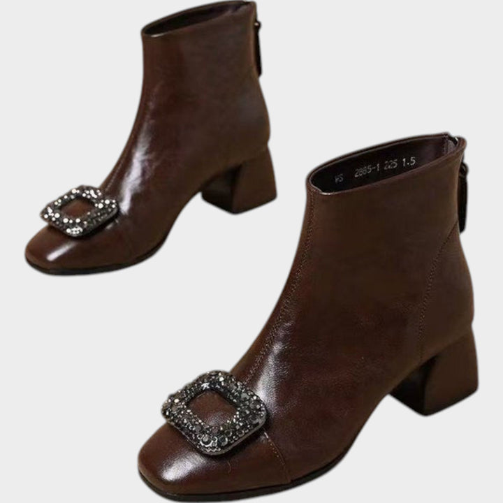 Women’s Ankle Boots Heeled  Square Toe