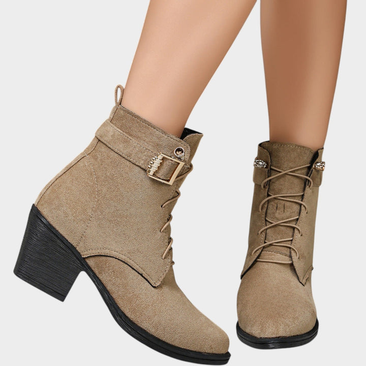 Women’s Ankle Boots Lace Up Block Heel Comfortable Fit