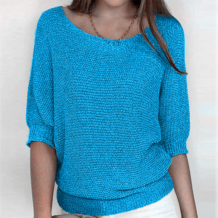 Women's Three Quarter Sleeve Soft Knit Sweater