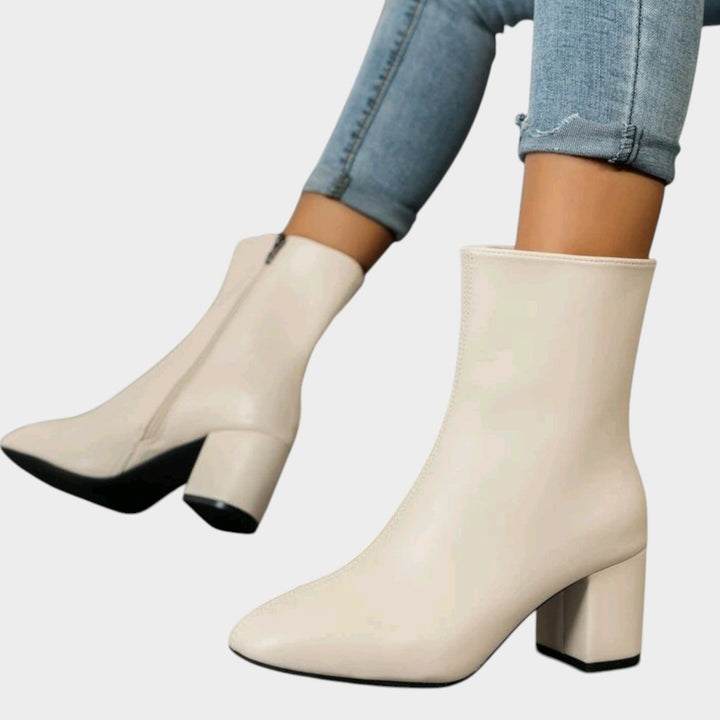 Women’s Ankle Boots Block Heel Side Zip
