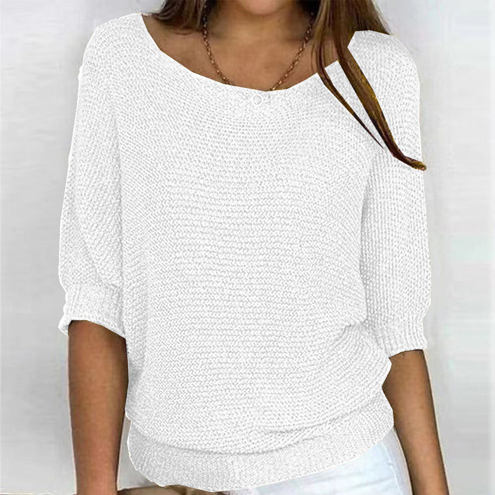 Women's Three Quarter Sleeve Soft Knit Sweater