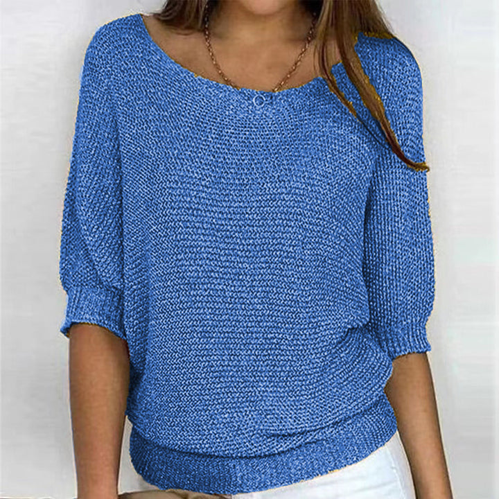 Women's Three Quarter Sleeve Soft Knit Sweater