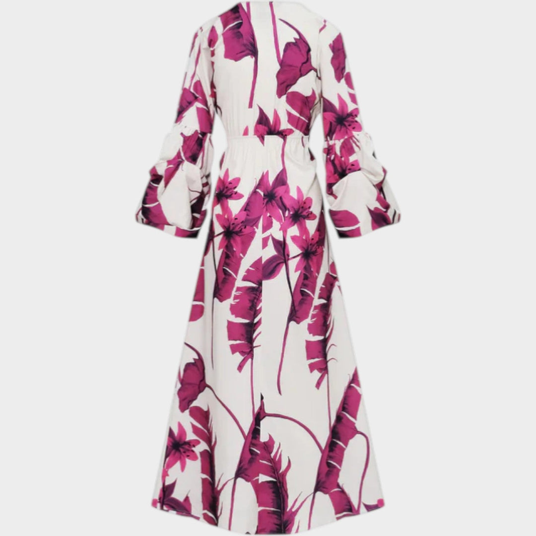 Floral Print Tie-Waist Maxi Dress