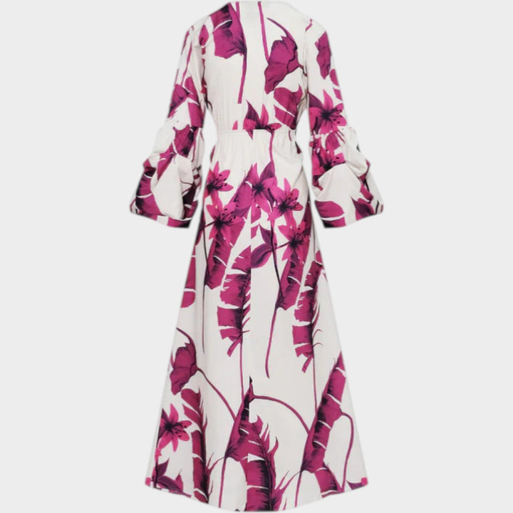 Floral Print Tie-Waist Maxi Dress