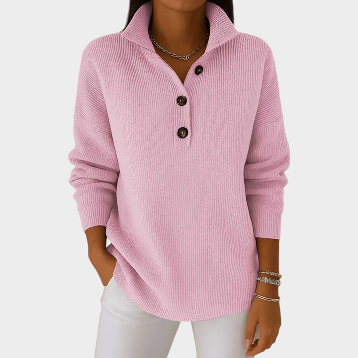 Women's Knit Sweater Polo V-Neck