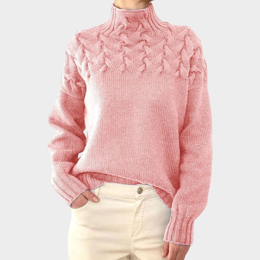 Cable Knit Turtleneck Versatile Sweater