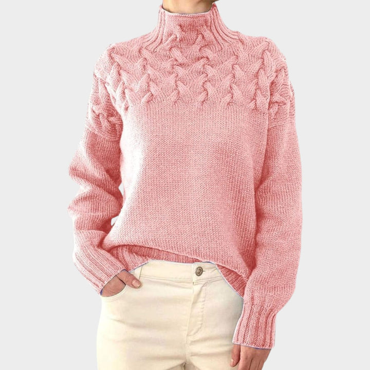 Cable Knit Turtleneck Versatile Sweater