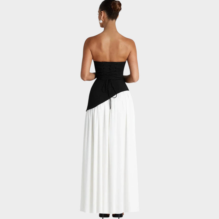 Statement Contrast Maxi Dress