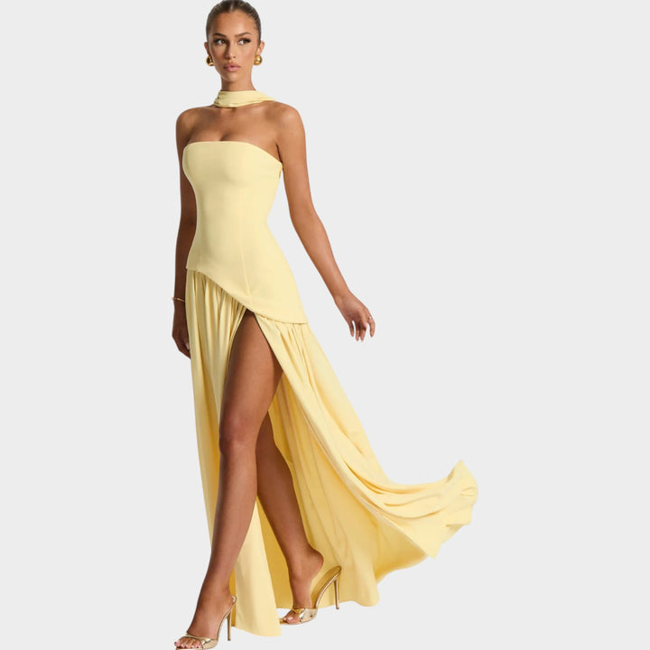 Statement Contrast Maxi Dress