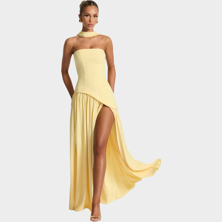 Statement Contrast Maxi Dress
