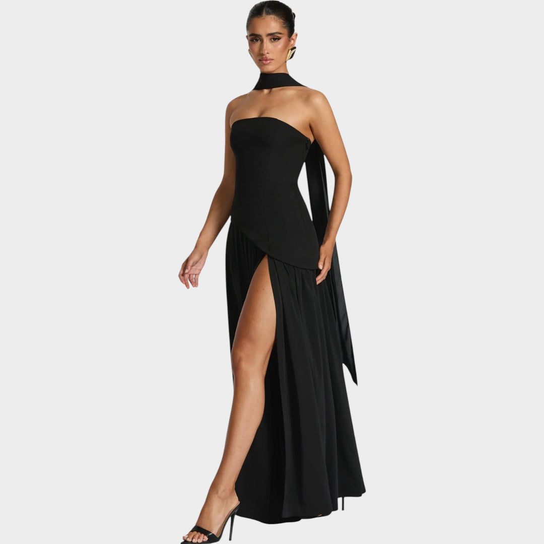 Statement Contrast Maxi Dress