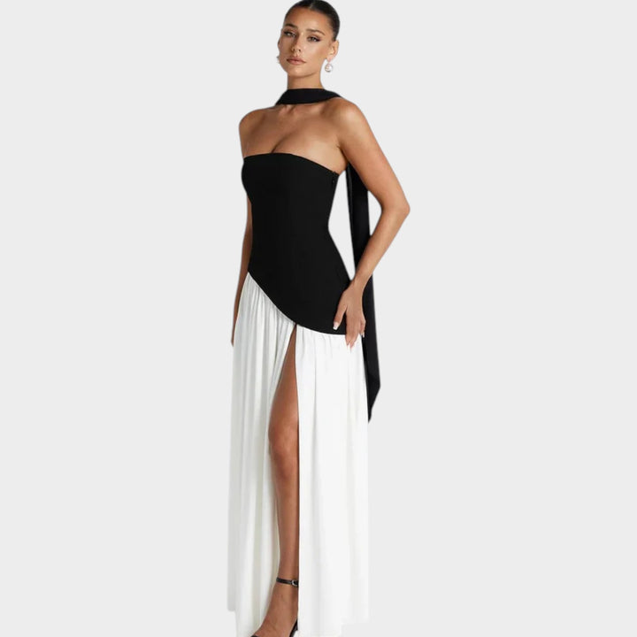Statement Contrast Maxi Dress