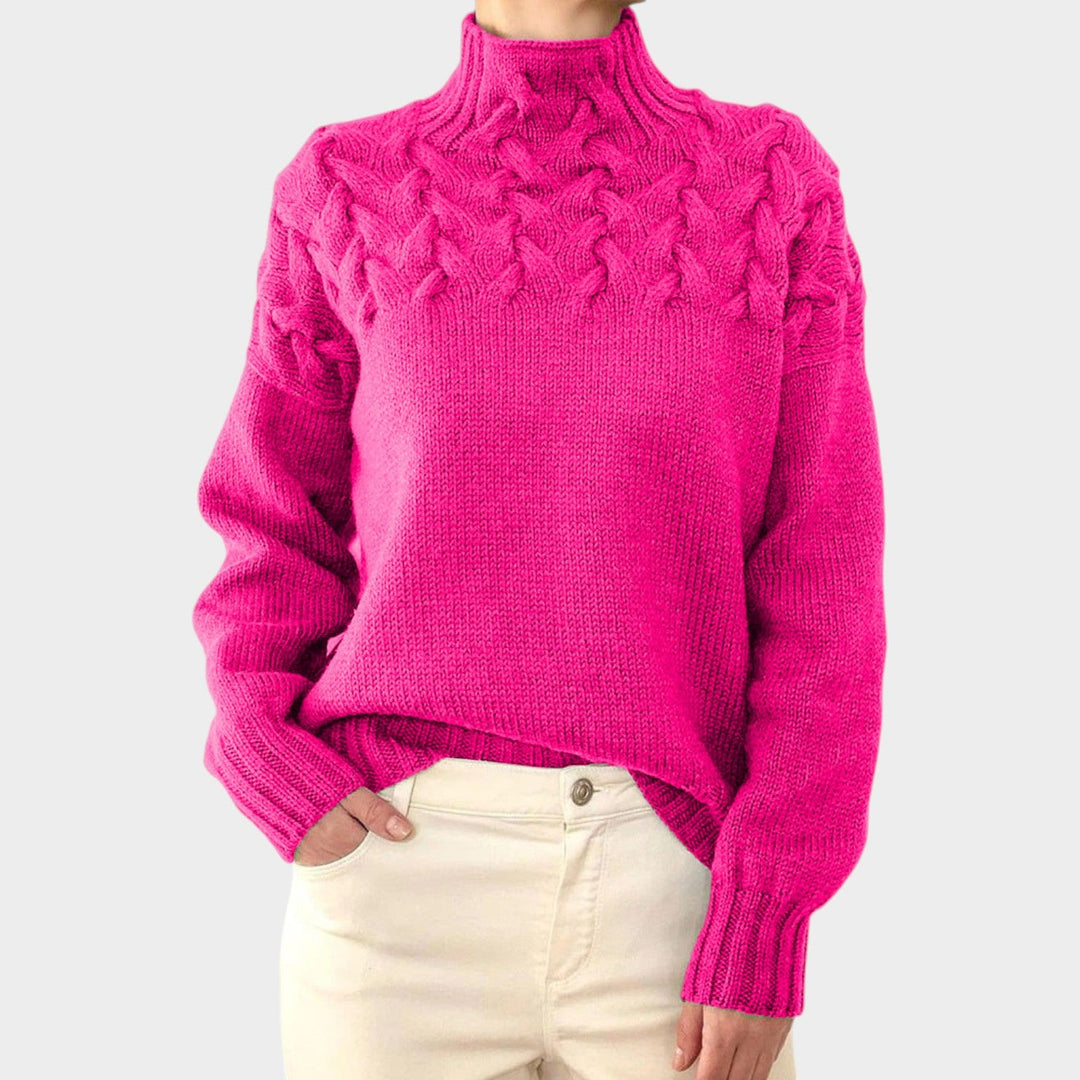 Cable Knit Turtleneck Versatile Sweater