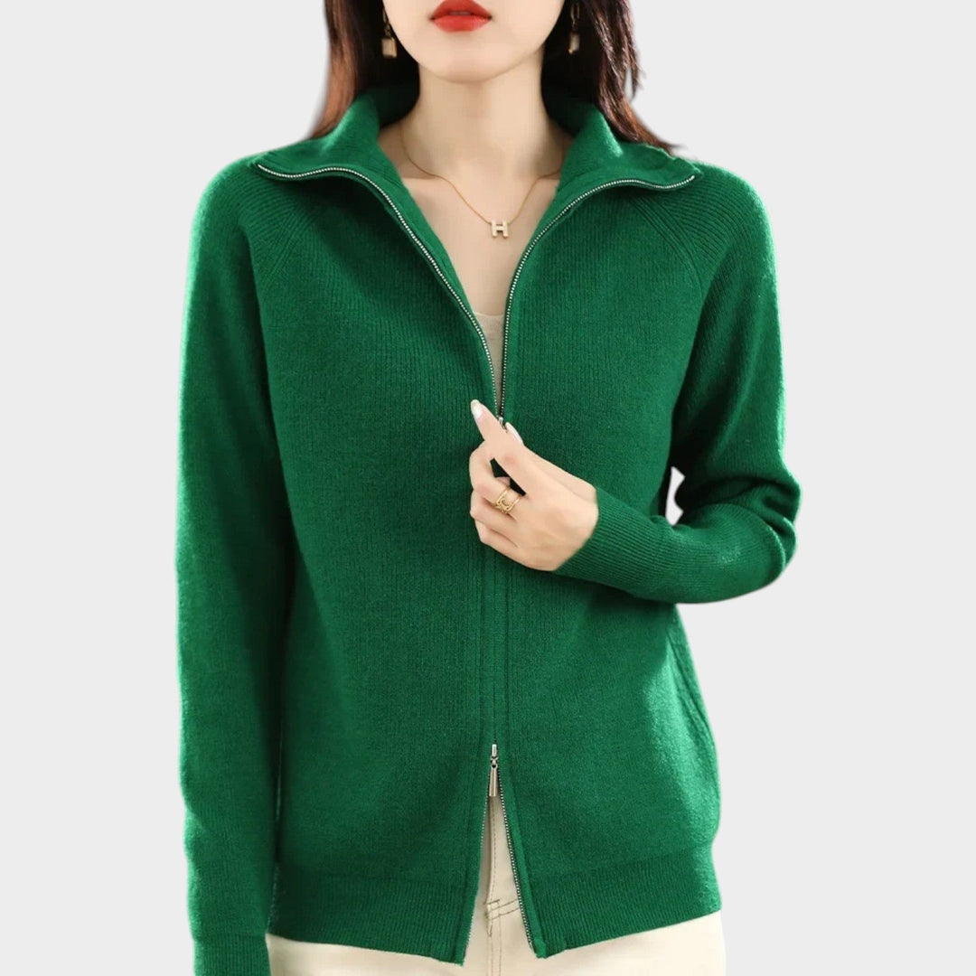 Women's Knit Cardigan Dual Zip Closure