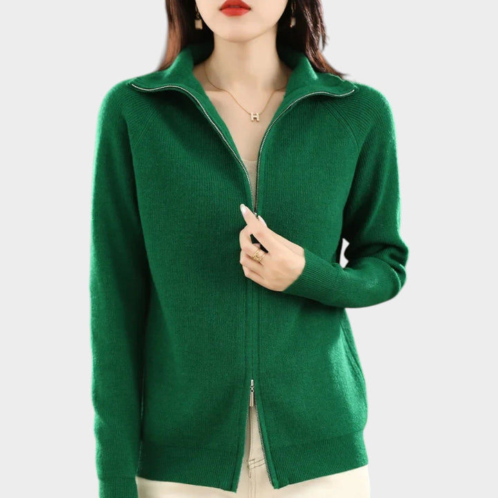 Women's Knit Cardigan Dual Zip Closure
