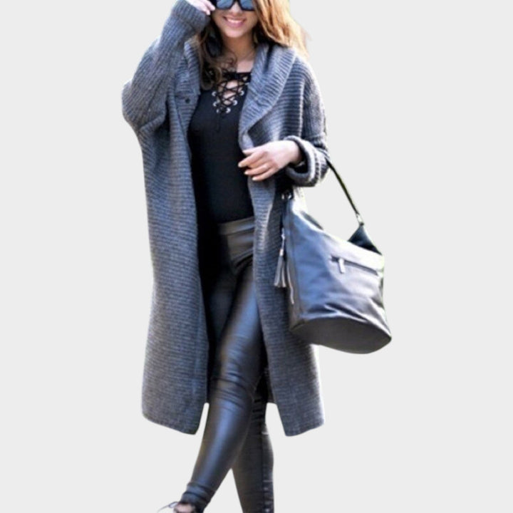 Women's Long Shawl Collar Knit Cardigan