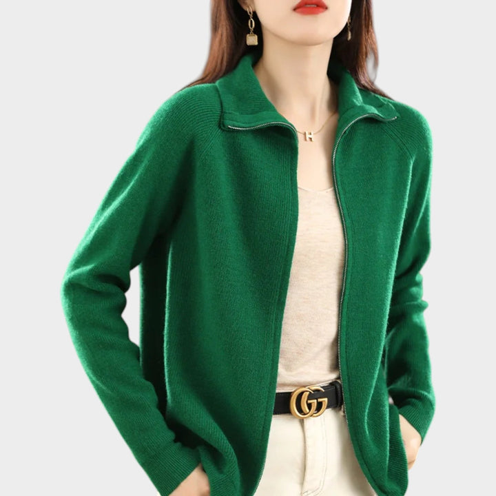 Women's Knit Cardigan Dual Zip Closure
