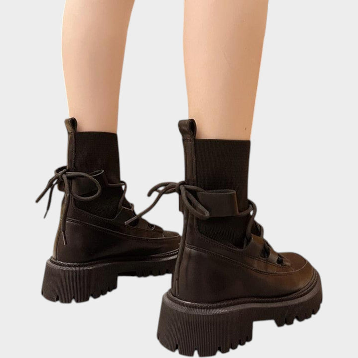 Women's Ankle Boots with Chunky Sole and Platform Heel