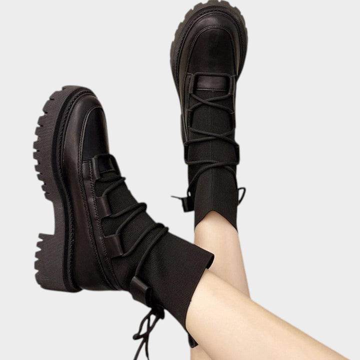 Women's Ankle Boots with Chunky Sole and Platform Heel