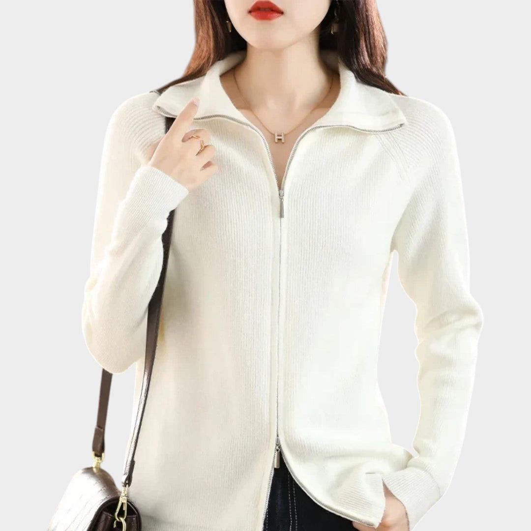 Women's Knit Cardigan Dual Zip Closure