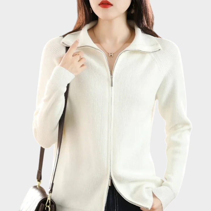 Women's Knit Cardigan Dual Zip Closure