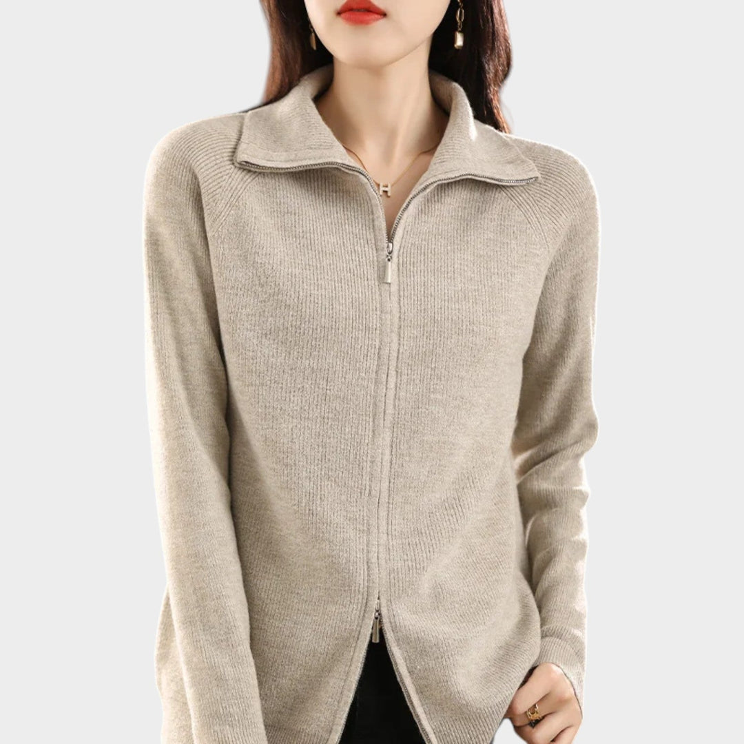 Women's Knit Cardigan Dual Zip Closure
