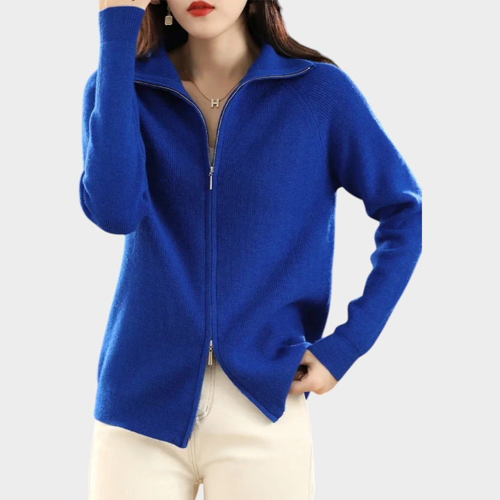 Women's Knit Cardigan Dual Zip Closure