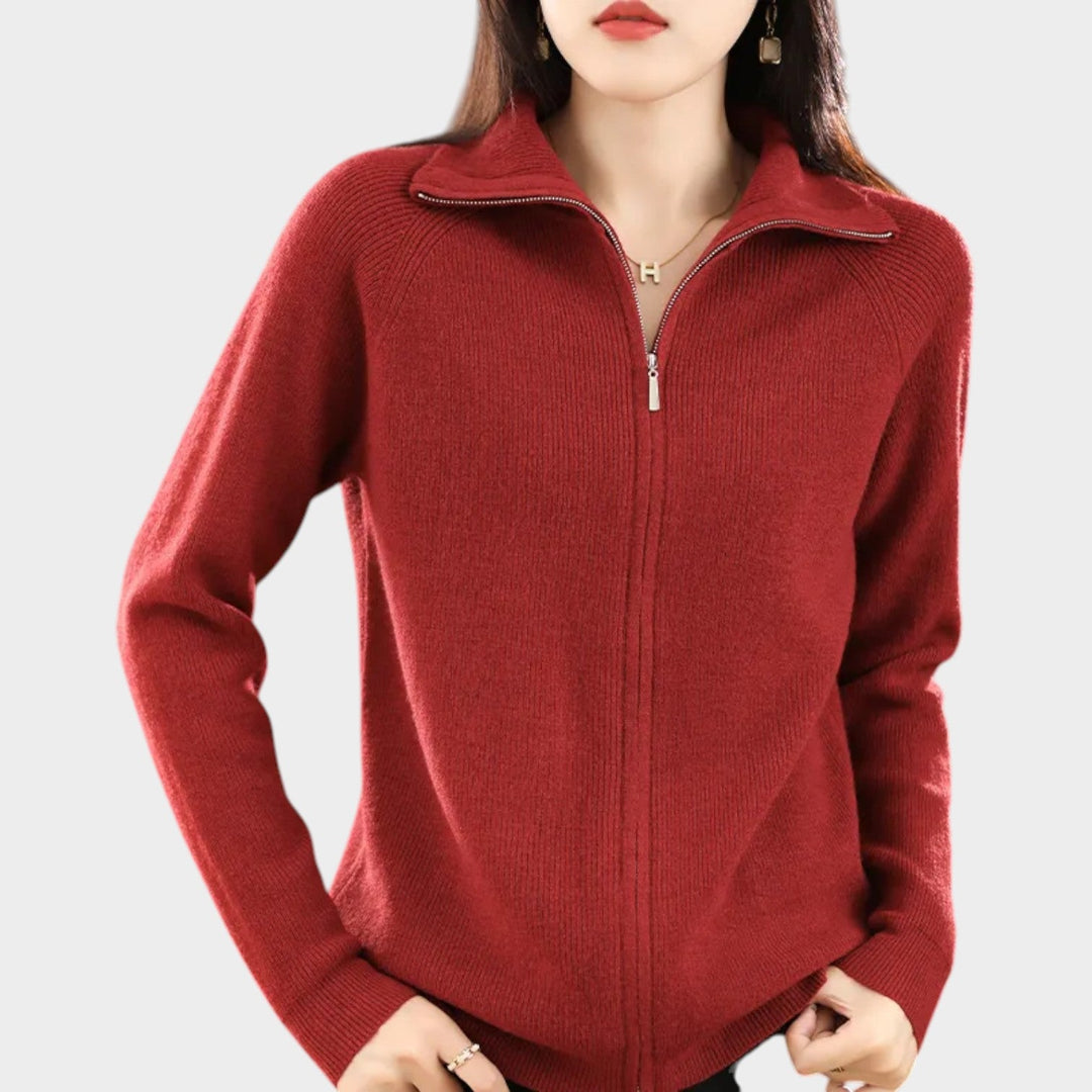 Women's Knit Cardigan Dual Zip Closure