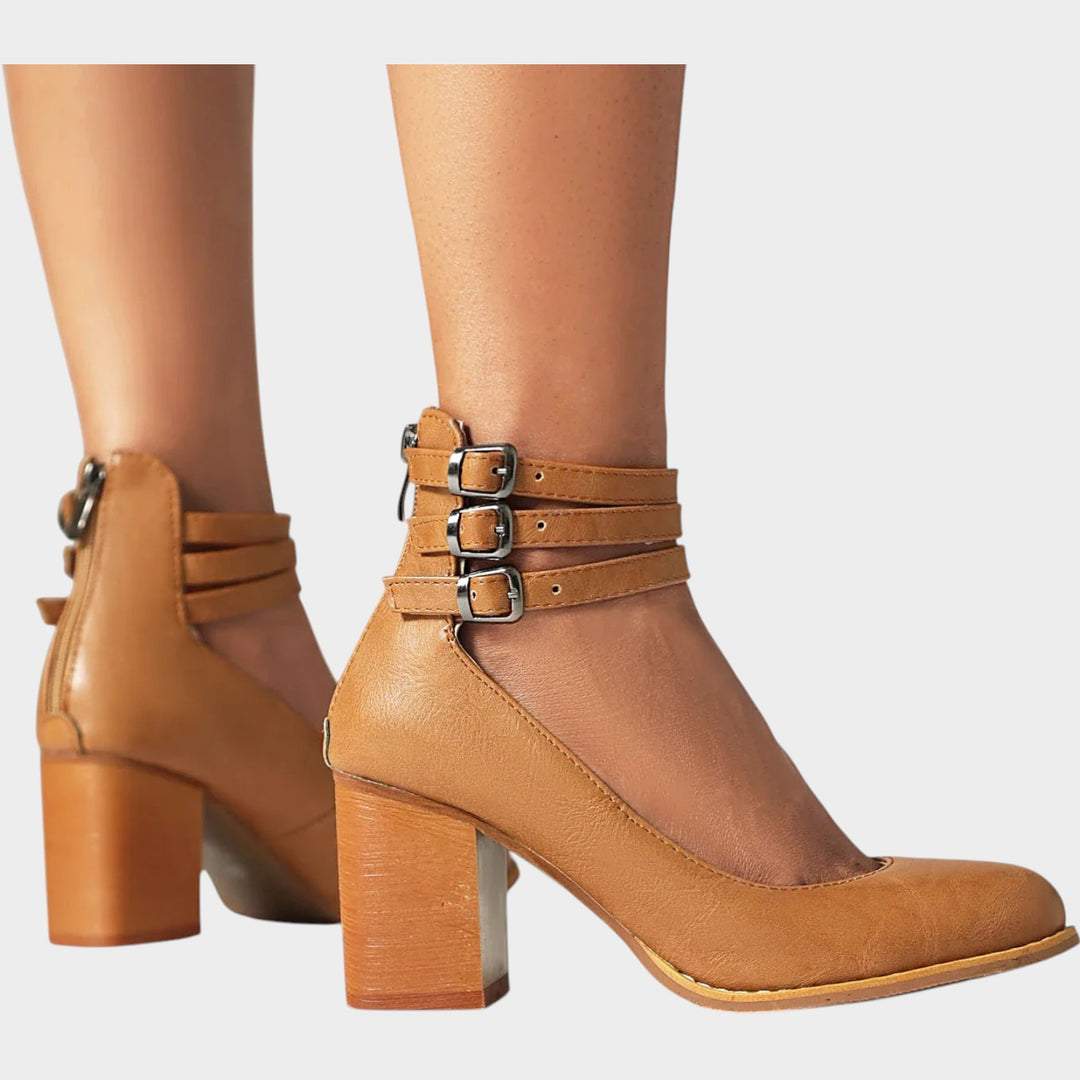 Multi-Strap Block Heel Pumps
