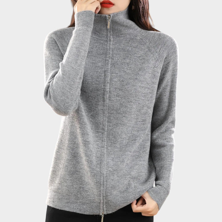 Women's Knit Cardigan Dual Zip Closure