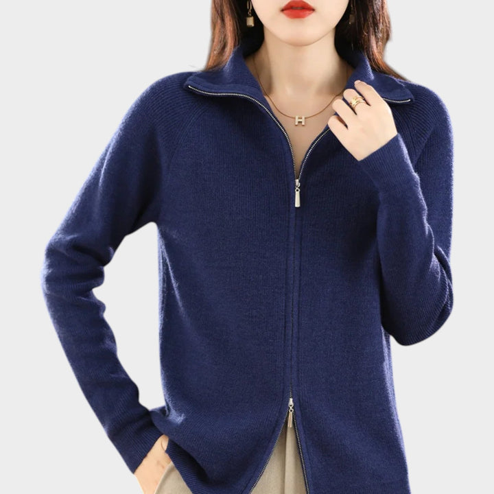 Women's Knit Cardigan Dual Zip Closure
