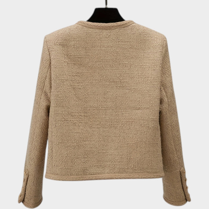 Women’s Jacket Casual Knit Gold Button Pocket Detail